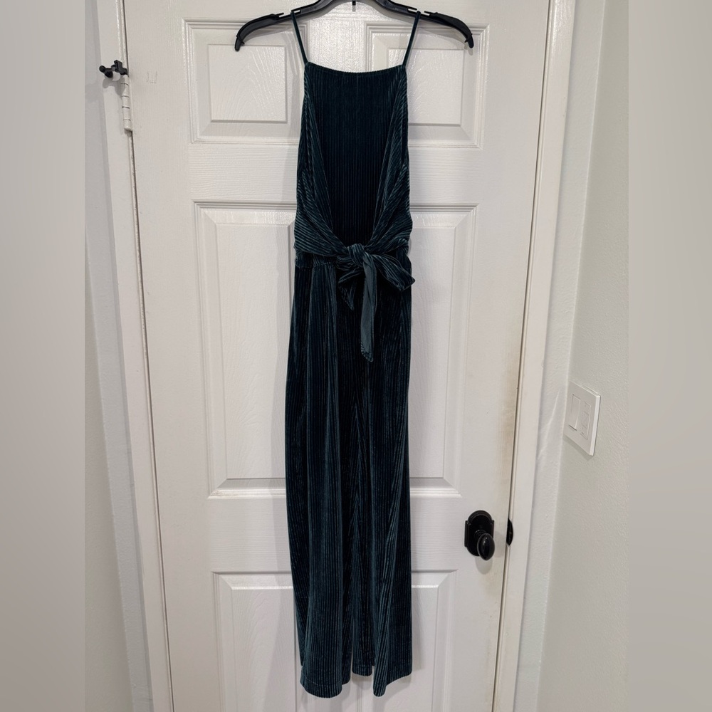 Anthropologie Greylin Teal Velvet Jumper - Size Medium; Worn twice
